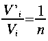 
frac{V quote _i}{V_i} = frac{1}{n}
