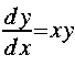 frac{ d y }{ d x} = x y 